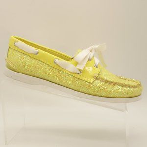 SPERRY TOP-SIDER Loafers Yellow White Sequin Shoes